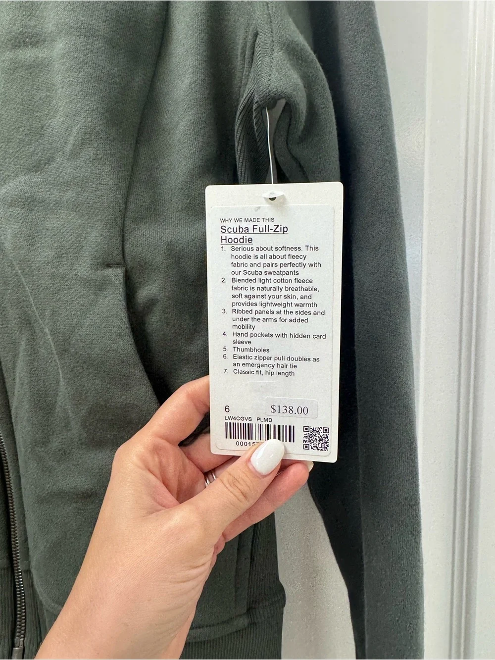 lululemon athletica Olive Green Full-Zip Hooded Sweater
